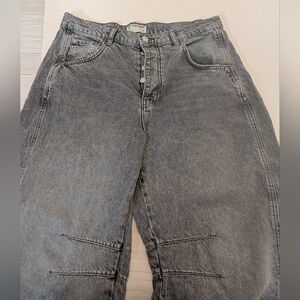 We The Free Gray Barrel Jeans